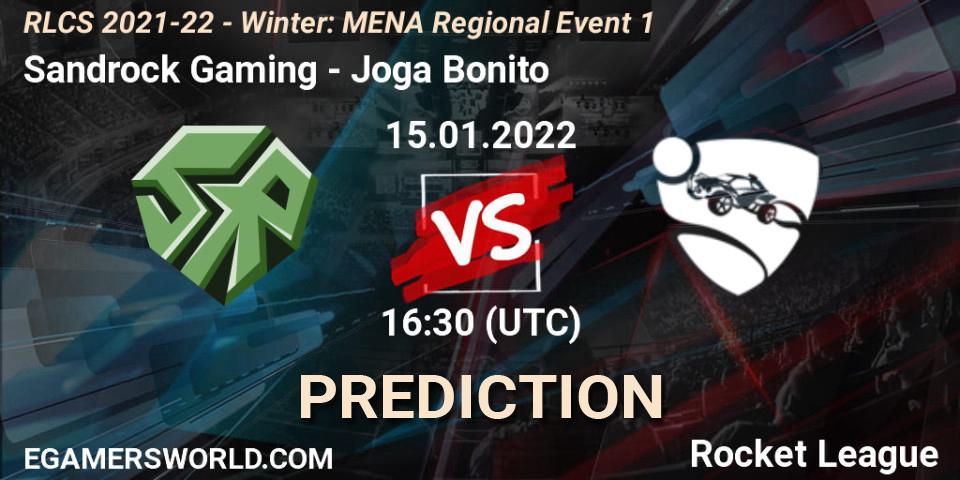 Prognoza Sandrock Gaming - Joga Bonito. 15.01.2022 at 16:30, Rocket League, RLCS 2021-22 - Winter: MENA Regional Event 1