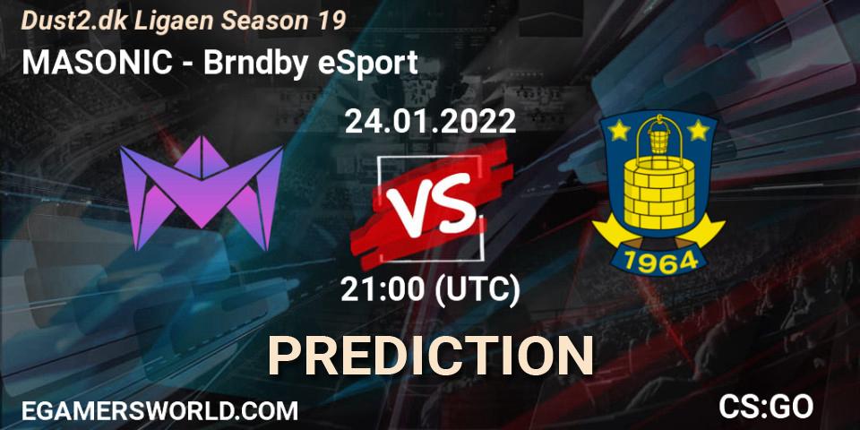 Prognoza MASONIC - Brøndby eSport. 25.01.2022 at 19:00, Counter-Strike (CS2), Dust2.dk Ligaen Season 19