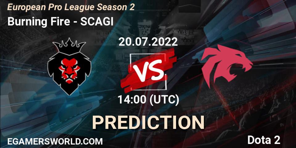 Prognoza Burning Fire - SCAGI. 20.07.2022 at 14:06, Dota 2, European Pro League Season 2