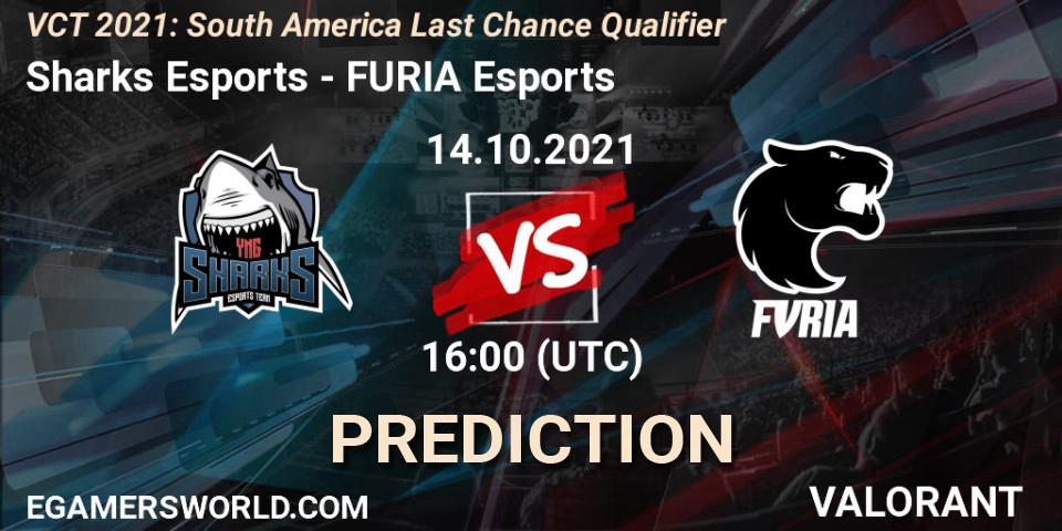 Prognoza Sharks Esports - FURIA Esports. 14.10.2021 at 16:00, VALORANT, VCT 2021: South America Last Chance Qualifier
