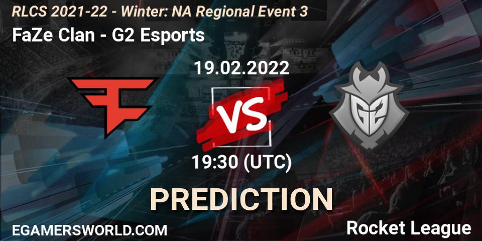 Prognoza FaZe Clan - G2 Esports. 19.02.2022 at 19:15, Rocket League, RLCS 2021-22 - Winter: NA Regional Event 3