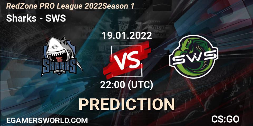 Prognoza Sharks - SWS. 19.01.2022 at 22:00, Counter-Strike (CS2), RedZone PRO League 2022 Season 1