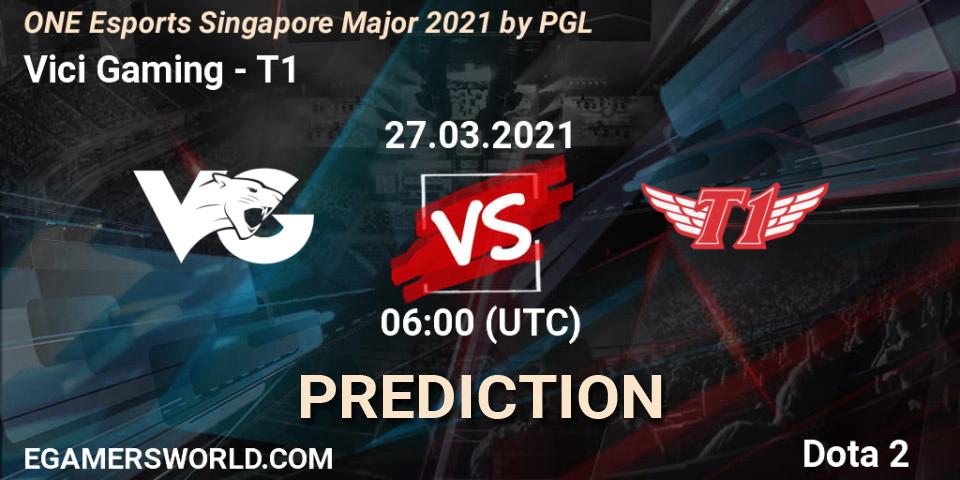 Prognoza Vici Gaming - T1. 27.03.2021 at 07:18, Dota 2, ONE Esports Singapore Major 2021