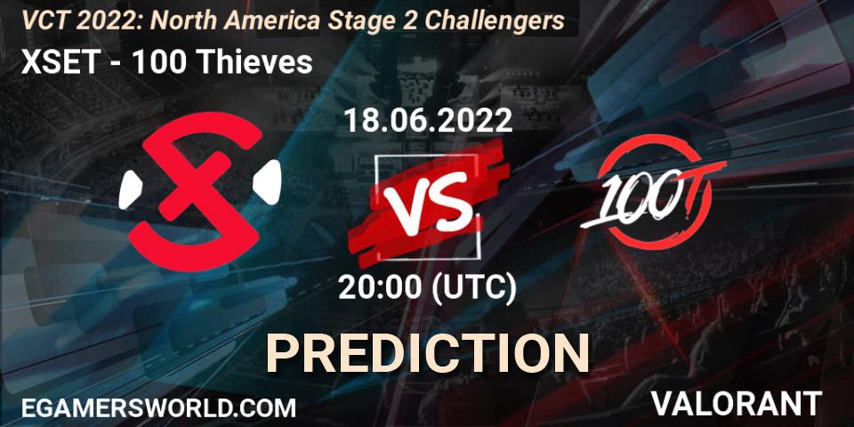 Prognoza XSET - 100 Thieves. 18.06.2022 at 20:15, VALORANT, VCT 2022: North America Stage 2 Challengers