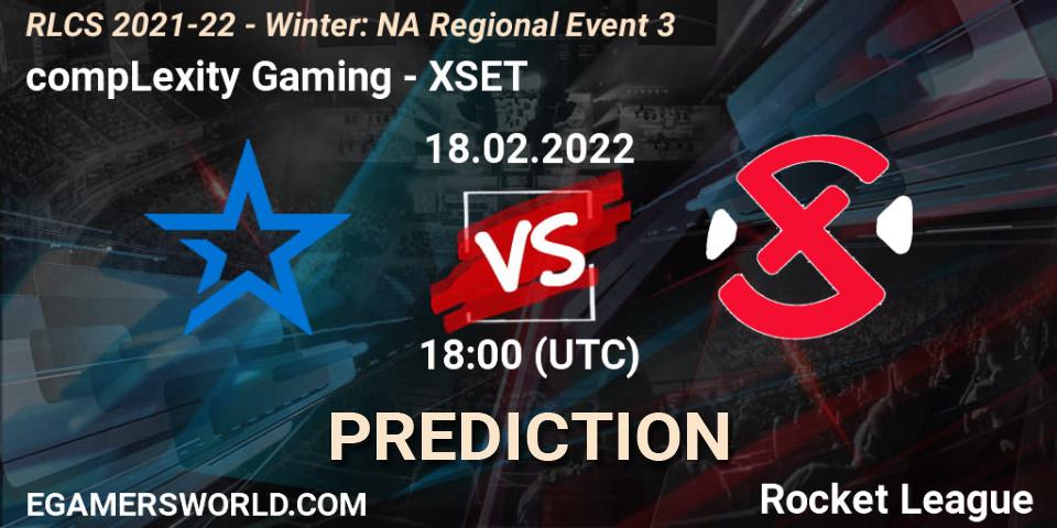 Prognoza compLexity Gaming - XSET. 18.02.2022 at 18:00, Rocket League, RLCS 2021-22 - Winter: NA Regional Event 3