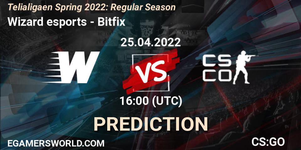 Prognoza Wizard esports - Bitfix. 25.04.2022 at 16:00, Counter-Strike (CS2), Telialigaen Spring 2022: Regular Season