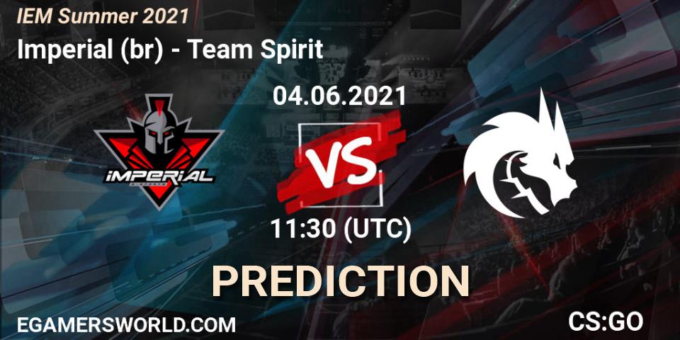 Prognoza Imperial (br) - Team Spirit. 04.06.2021 at 11:30, Counter-Strike (CS2), IEM Summer 2021