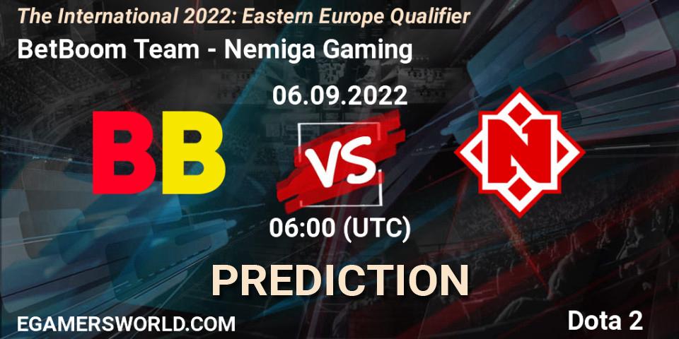 Prognoza BetBoom Team - Nemiga Gaming. 06.09.22, Dota 2, The International 2022: Eastern Europe Qualifier