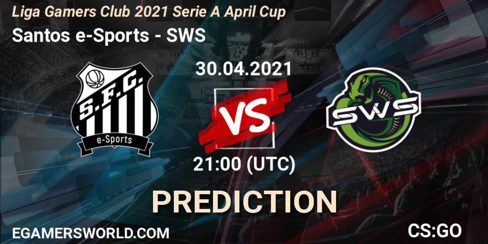 Prognoza Santos e-Sports - SWS. 30.04.2021 at 21:00, Counter-Strike (CS2), Liga Gamers Club 2021 Serie A April Cup