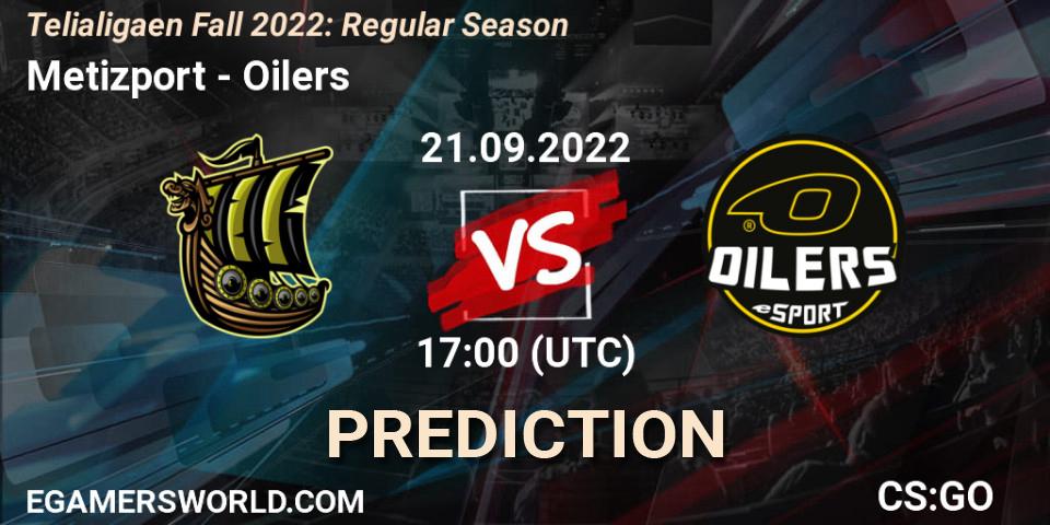 Prognoza Metizport - Oilers. 21.09.2022 at 17:00, Counter-Strike (CS2), Telialigaen Fall 2022: Regular Season