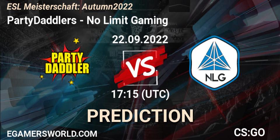 Prognoza PartyDaddlers - No Limit Gaming. 22.09.2022 at 17:15, Counter-Strike (CS2), ESL Meisterschaft: Autumn 2022