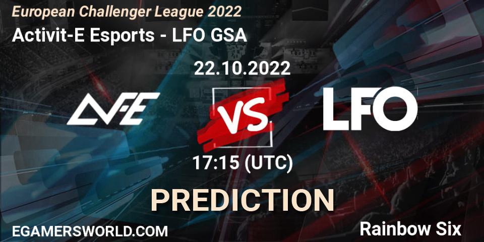 Prognoza Activit-E Esports - LFO GSA. 22.10.2022 at 17:15, Rainbow Six, European Challenger League 2022