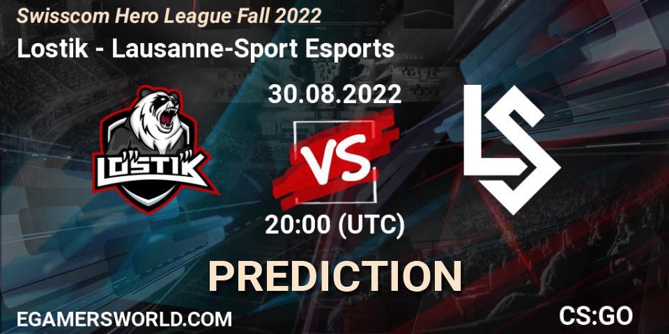 Prognoza Lostik - Lausanne-Sport Esports. 30.08.2022 at 20:00, Counter-Strike (CS2), Swisscom Hero League Fall 2022