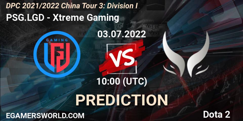 Prognoza PSG.LGD - Xtreme Gaming. 03.07.2022 at 10:13, Dota 2, DPC 2021/2022 China Tour 3: Division I