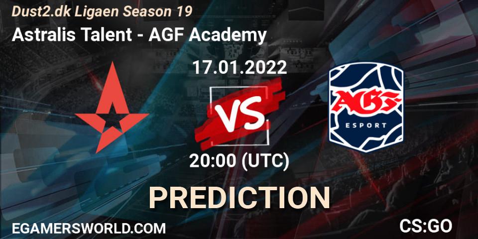 Prognoza Astralis Talent - AGF Academy. 17.01.2022 at 20:00, Counter-Strike (CS2), Dust2.dk Ligaen Season 19