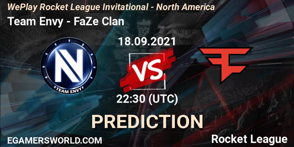Prognoza Team Envy - FaZe Clan. 18.09.2021 at 22:30, Rocket League, WePlay Rocket League Invitational - North America