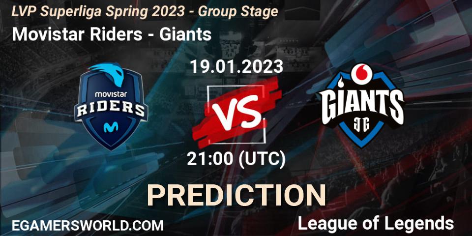 Prognoza Movistar Riders - Giants. 19.01.2023 at 21:00, LoL, LVP Superliga Spring 2023 - Group Stage