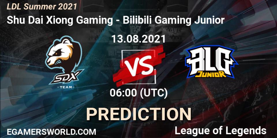 Prognoza Shu Dai Xiong Gaming - Bilibili Gaming Junior. 13.08.2021 at 06:00, LoL, LDL Summer 2021