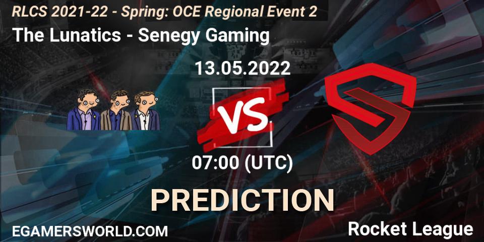 Prognoza The Lunatics - Senegy Gaming. 13.05.2022 at 07:00, Rocket League, RLCS 2021-22 - Spring: OCE Regional Event 2