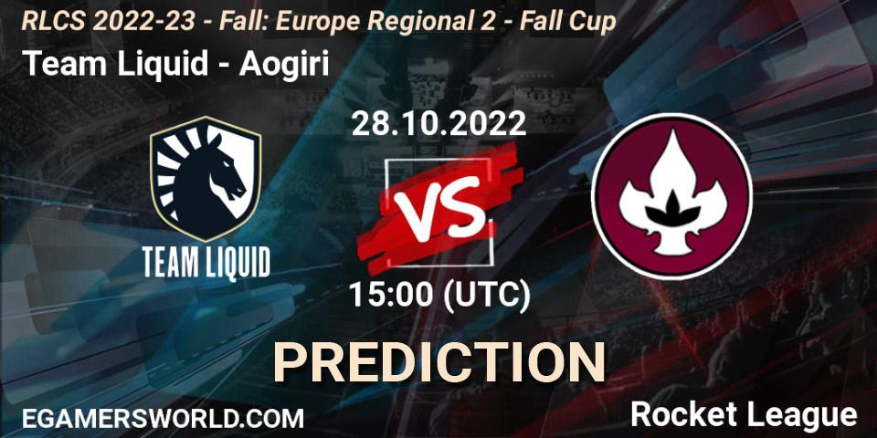 Prognoza Team Liquid - Aogiri. 28.10.2022 at 15:00, Rocket League, RLCS 2022-23 - Fall: Europe Regional 2 - Fall Cup