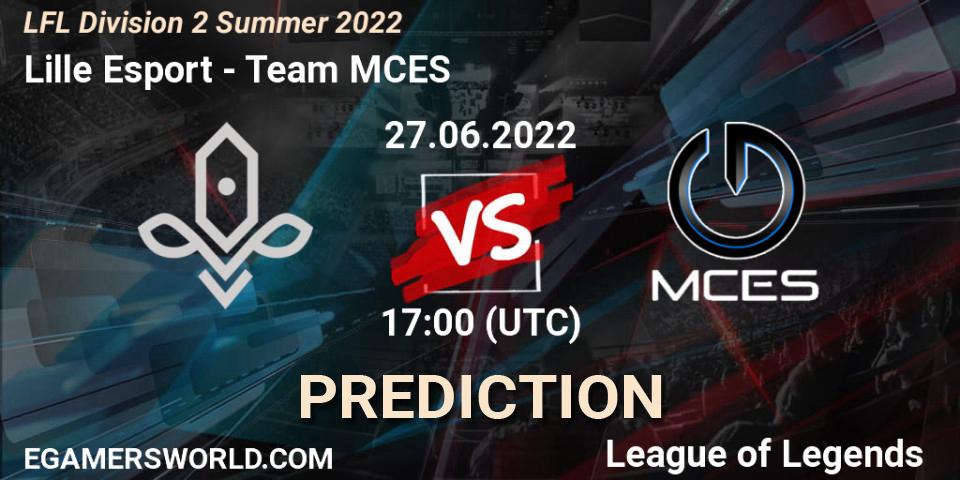 Prognoza Lille Esport - Team MCES. 27.06.2022 at 17:00, LoL, LFL Division 2 Summer 2022