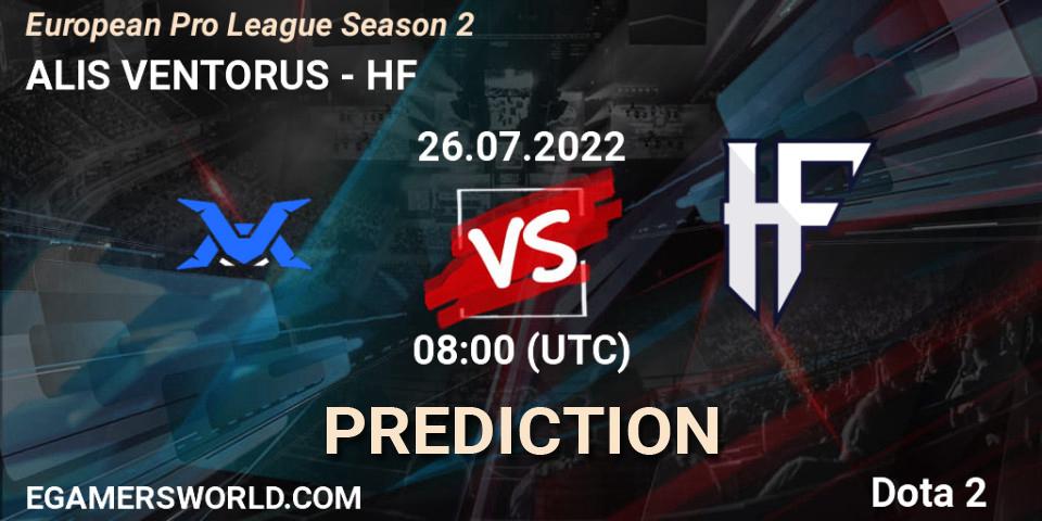 Prognoza ALIS VENTORUS - HF. 26.07.2022 at 11:00, Dota 2, European Pro League Season 2