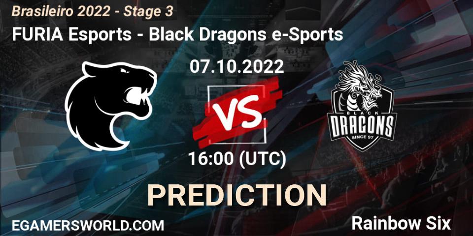 Prognoza FURIA Esports - Black Dragons e-Sports. 07.10.2022 at 16:00, Rainbow Six, Brasileirão 2022 - Stage 3