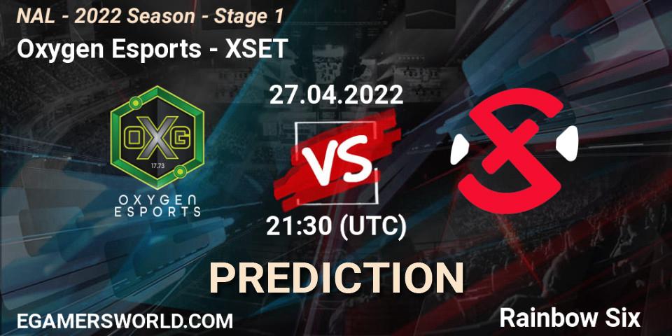 Prognoza Oxygen Esports - XSET. 27.04.2022 at 21:30, Rainbow Six, NAL - Season 2022 - Stage 1
