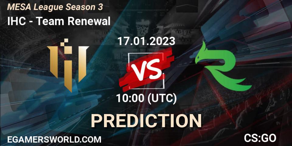 Prognoza IHC - Team Renewal. 21.01.23, CS2 (CS:GO), MESA League Season 3