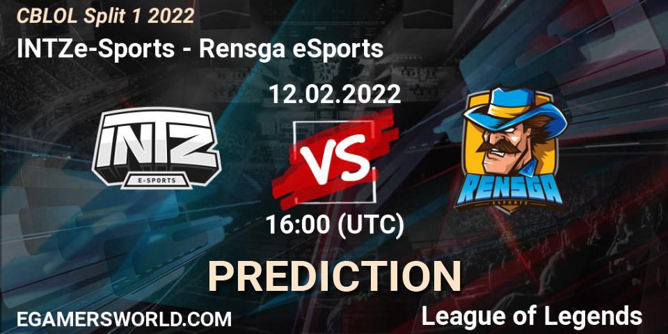 Prognoza INTZ e-Sports - Rensga eSports. 12.02.2022 at 16:00, LoL, CBLOL Split 1 2022
