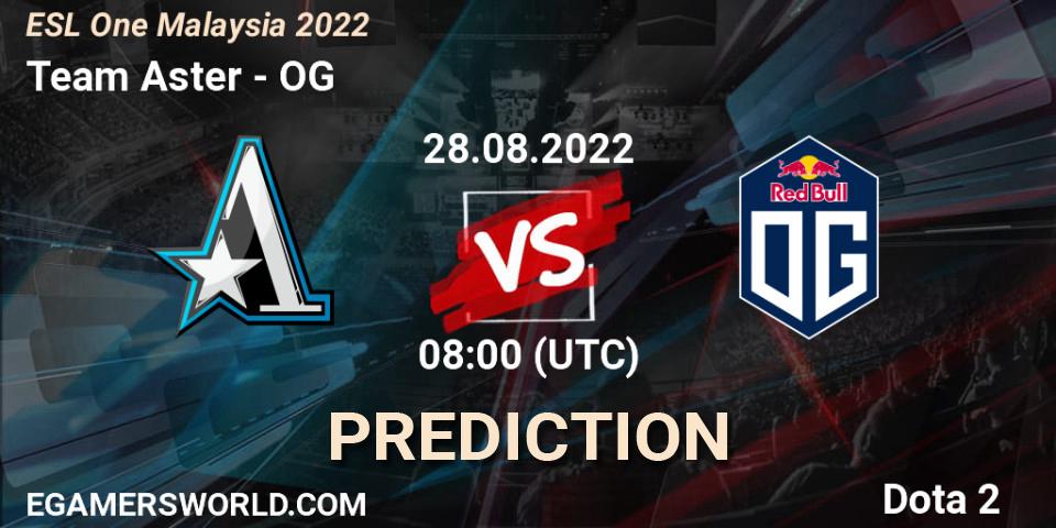 Prognoza Team Aster - OG. 28.08.22, Dota 2, ESL One Malaysia 2022