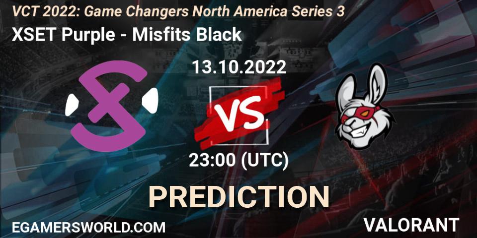 Prognoza XSET Purple - Misfits Black. 14.10.2022 at 00:15, VALORANT, VCT 2022: Game Changers North America Series 3