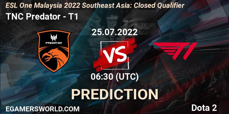 Prognoza TNC Predator - T1. 25.07.2022 at 06:30, Dota 2, ESL One Malaysia 2022 Southeast Asia: Closed Qualifier
