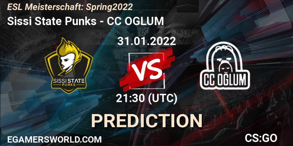 Prognoza Sissi State Punks - CC OGLUM. 31.01.2022 at 21:30, Counter-Strike (CS2), ESL Meisterschaft: Spring 2022