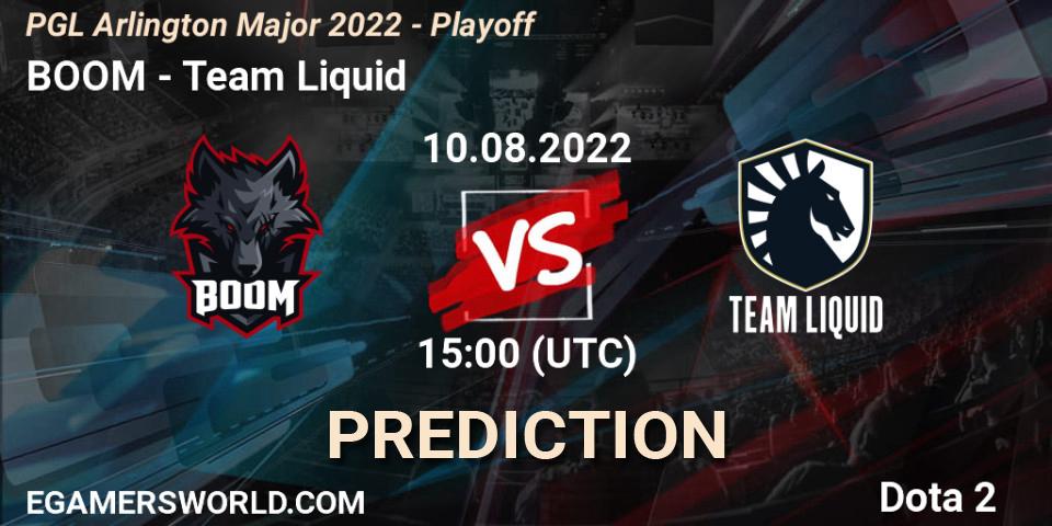 Prognoza BOOM - Team Liquid. 10.08.2022 at 15:19, Dota 2, PGL Arlington Major 2022 - Playoff