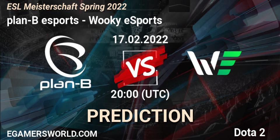 Prognoza plan-B esports - Wooky eSports. 17.02.2022 at 20:00, Dota 2, ESL Meisterschaft Spring 2022