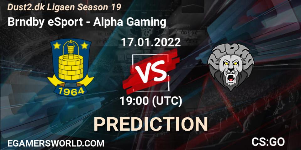 Prognoza Brøndby eSport - Alpha Gaming. 17.01.2022 at 19:00, Counter-Strike (CS2), Dust2.dk Ligaen Season 19