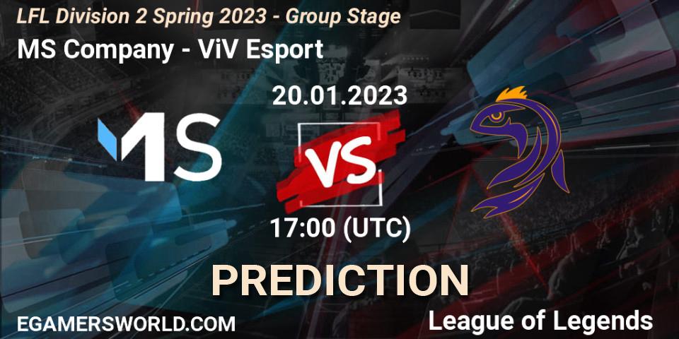 Prognoza MS Company - ViV Esport. 20.01.2023 at 17:00, LoL, LFL Division 2 Spring 2023 - Group Stage