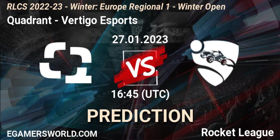 Prognoza Quadrant - Vertigo Esports. 27.01.2023 at 16:45, Rocket League, RLCS 2022-23 - Winter: Europe Regional 1 - Winter Open
