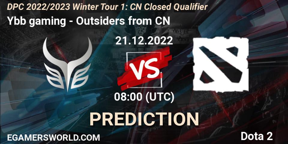 Prognoza Ybb gaming - Outsiders from CN. 21.12.22, Dota 2, DPC 2022/2023 Winter Tour 1: CN Closed Qualifier