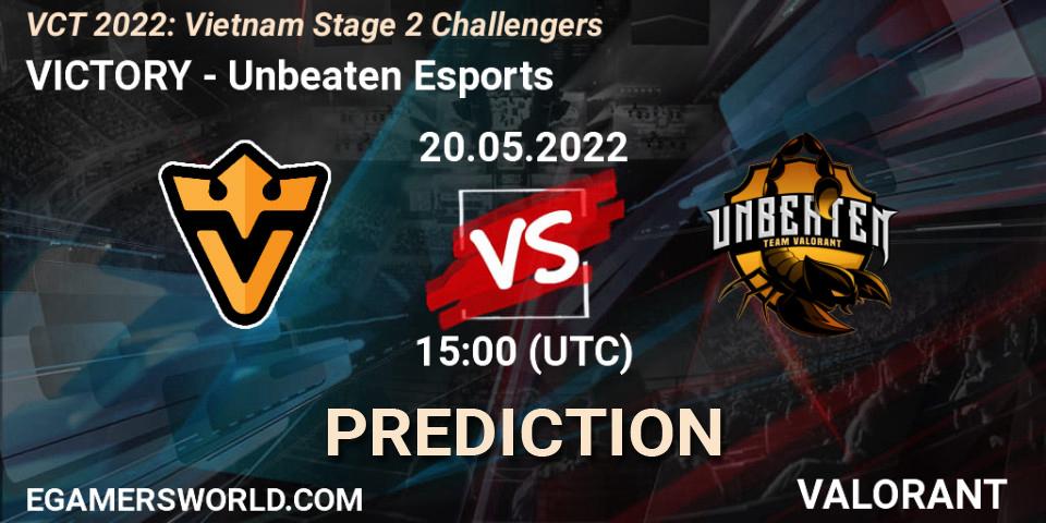 Prognoza VICTORY - Unbeaten Esports. 20.05.2022 at 15:00, VALORANT, VCT 2022: Vietnam Stage 2 Challengers