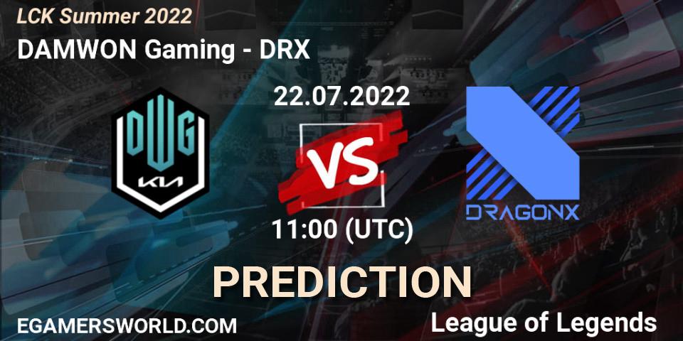 Prognoza DAMWON Gaming - DRX. 22.07.2022 at 11:00, LoL, LCK Summer 2022