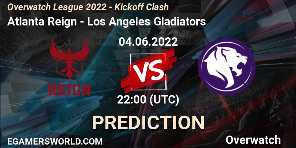 Prognoza Atlanta Reign - Los Angeles Gladiators. 04.06.2022 at 22:00, Overwatch, Overwatch League 2022 - Kickoff Clash