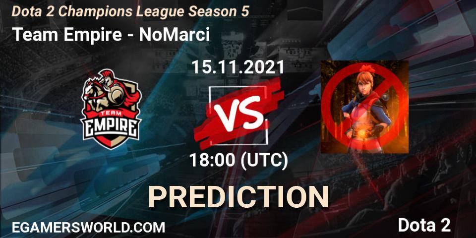 Prognoza Team Empire - NoMarci. 15.11.2021 at 18:01, Dota 2, Dota 2 Champions League 2021 Season 5