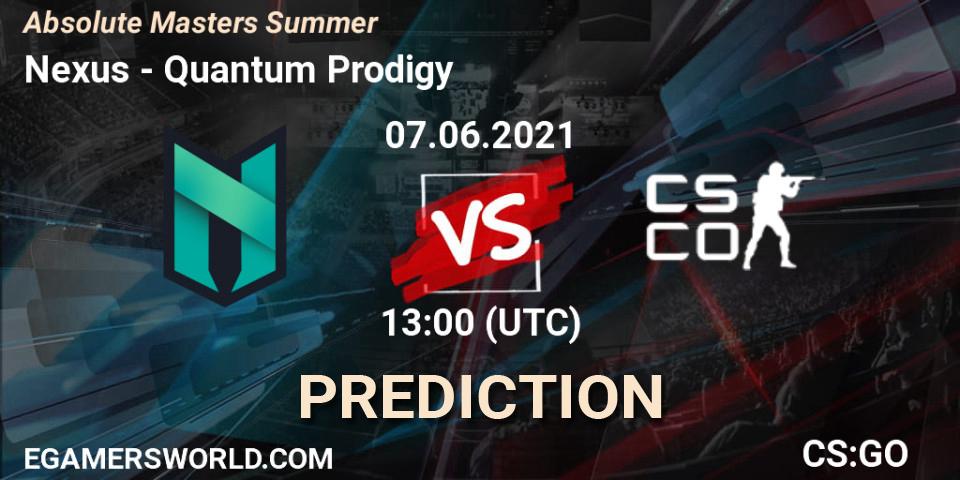 Prognoza Nexus - Quantum Prodigy. 07.06.2021 at 13:00, Counter-Strike (CS2), Absolute Masters Summer