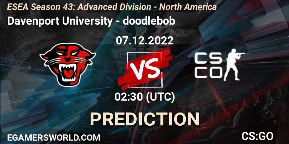Prognoza Davenport University - doodlebob. 07.12.22, CS2 (CS:GO), ESEA Season 43: Advanced Division - North America
