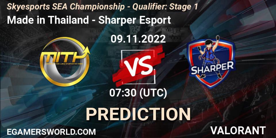 Prognoza Made in Thailand - Sharper Esport. 09.11.2022 at 07:30, VALORANT, Skyesports SEA Championship - Qualifier: Stage 1