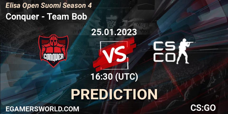 Prognoza Conquer - Team Bob. 25.01.23, CS2 (CS:GO), Elisa Open Suomi Season 4