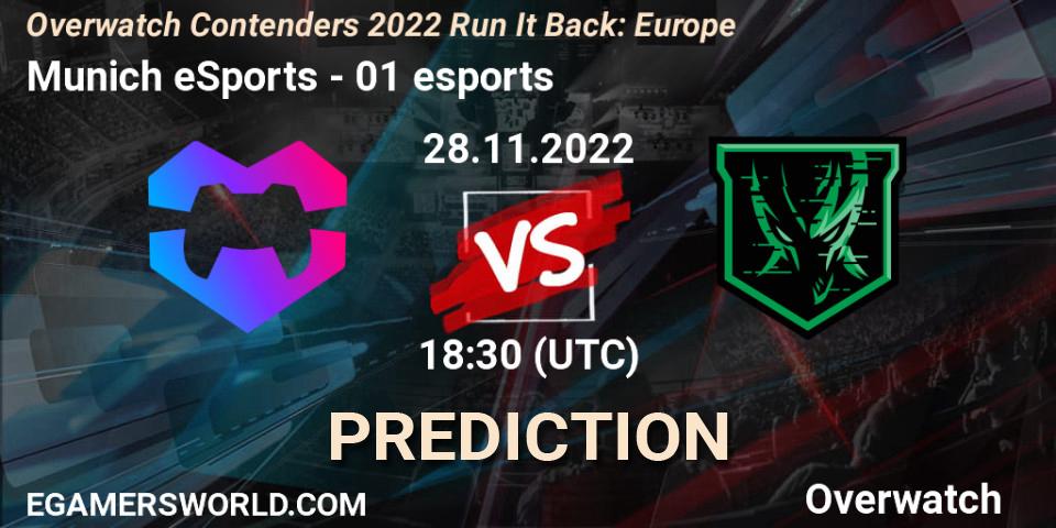 Prognoza Munich eSports - 01 esports. 30.11.2022 at 18:30, Overwatch, Overwatch Contenders 2022 Run It Back: Europe