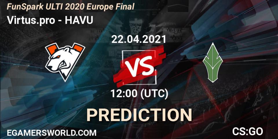 Prognoza Virtus.pro - HAVU. 22.04.21, CS2 (CS:GO), Funspark ULTI 2020 Finals